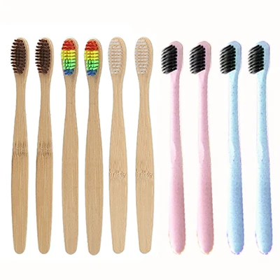 

10PCS Wooden Toothbrush Solid Handle Soft Fibre Eco-Friendly Teeth Brushes Dental Cleaning Adult Oral Care Healthy Products