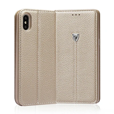 Для iPhone X case XUNDD роскошный, с магнитной застежкой Чехол Винтаж кожаный чехол для iPhone 7 Plus 6 6s с подставкой и карманами для карт функцией - Цвет: Gold