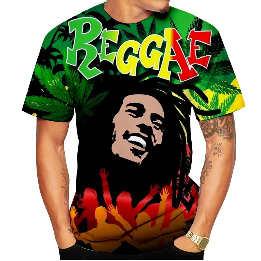 

2020 New Bob Marley Creative Graphic T-shirt Men High Quality Fashion Classic O-neck Short-Sleeved 3D Comfortable Clothing Men