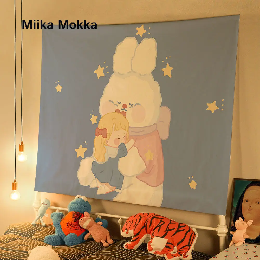 

Милый гобелен с узором для декора комнат, разноцветный гобелен с принтом животных, настенный подвесной ковер для спальни, простыни для кров...