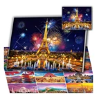 Алмазная вышивка LZAIQIZG, картина с изображением Парижской башни, здания, дворца, алмазная вышивка, пейзаж, домашний декор