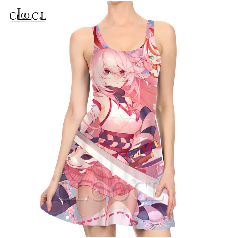 CLOOCL японское аниме Honkai Impact 3rd Девушки без рукавов сексуальные платья 3D печать