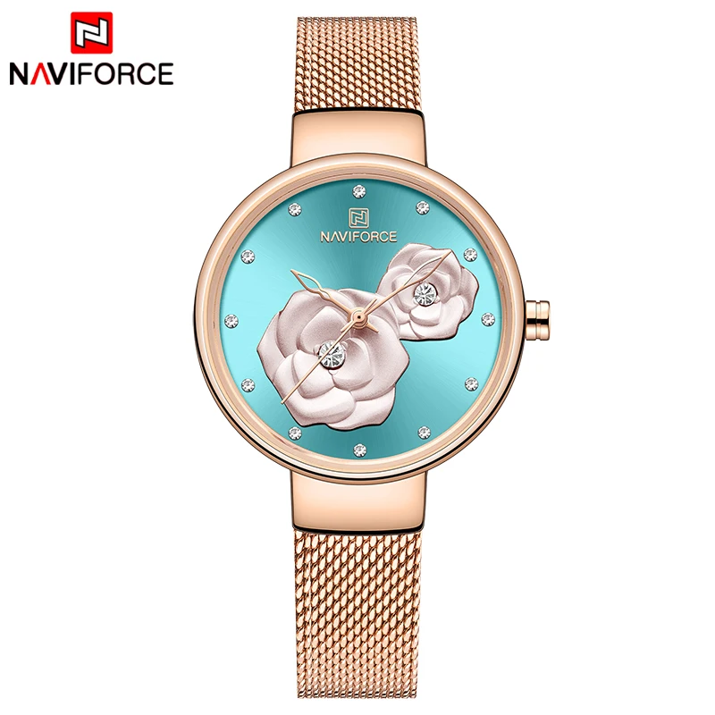 

Top Luxury Brand NAVIFORCE Casual Dress Ladies Watches Fashion Creative Wrist Watch for Women Waterproof Stainless Steel Clock