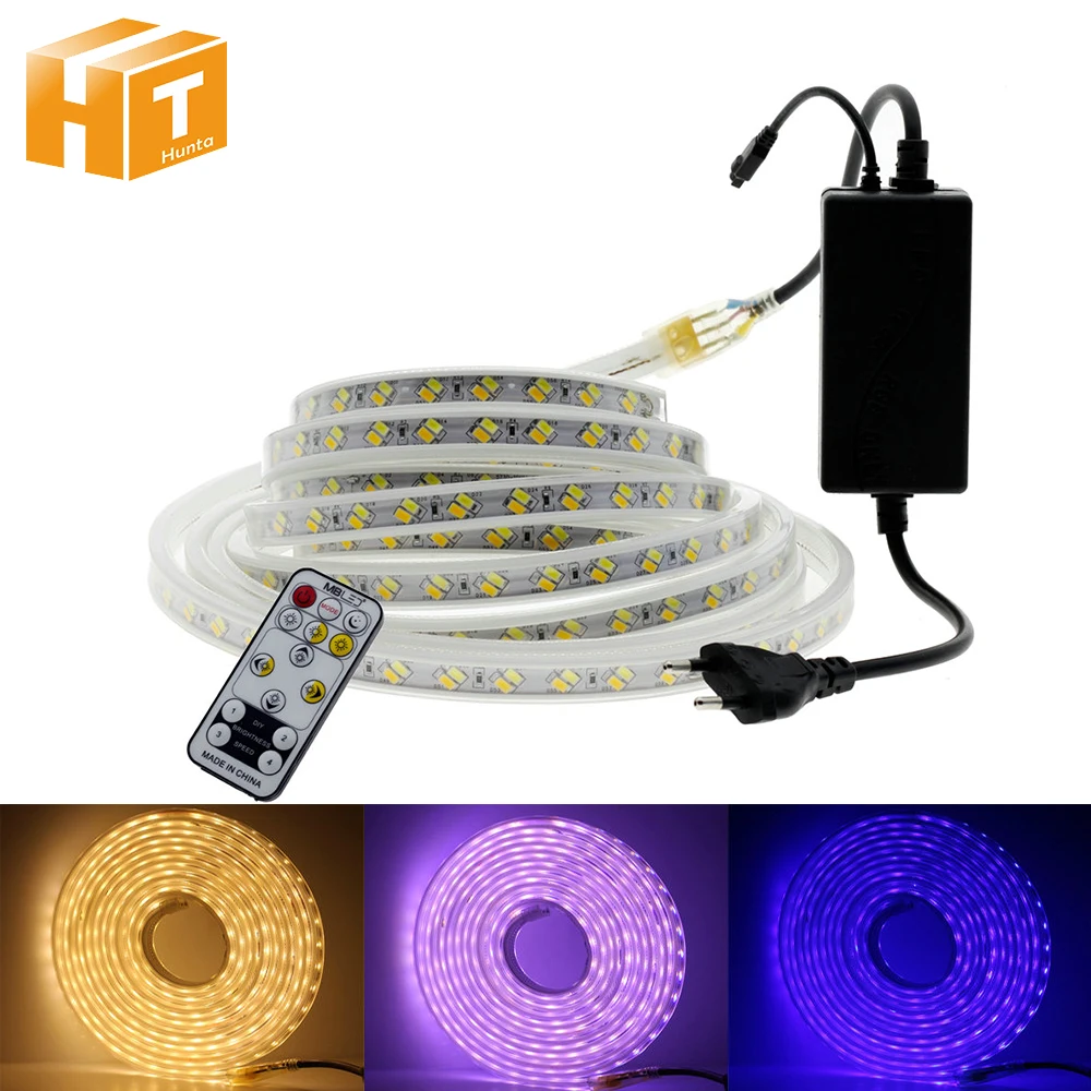 AC220V Светодиодная лента RGB сменный/теплый белый+ синий двойной цвет IP67 Водонепроницаемый для наружного использования гибкий светодиодный светильник полосы