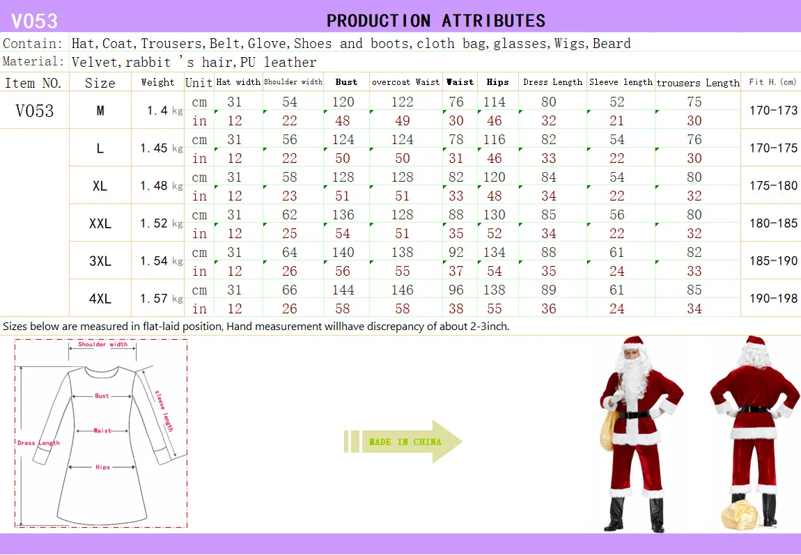 

M-3xl Men's Santa Claus Costume Adult Large Christmas Role Playing Uniform Cosplay Costumes Anime Cosplay Haikyuu