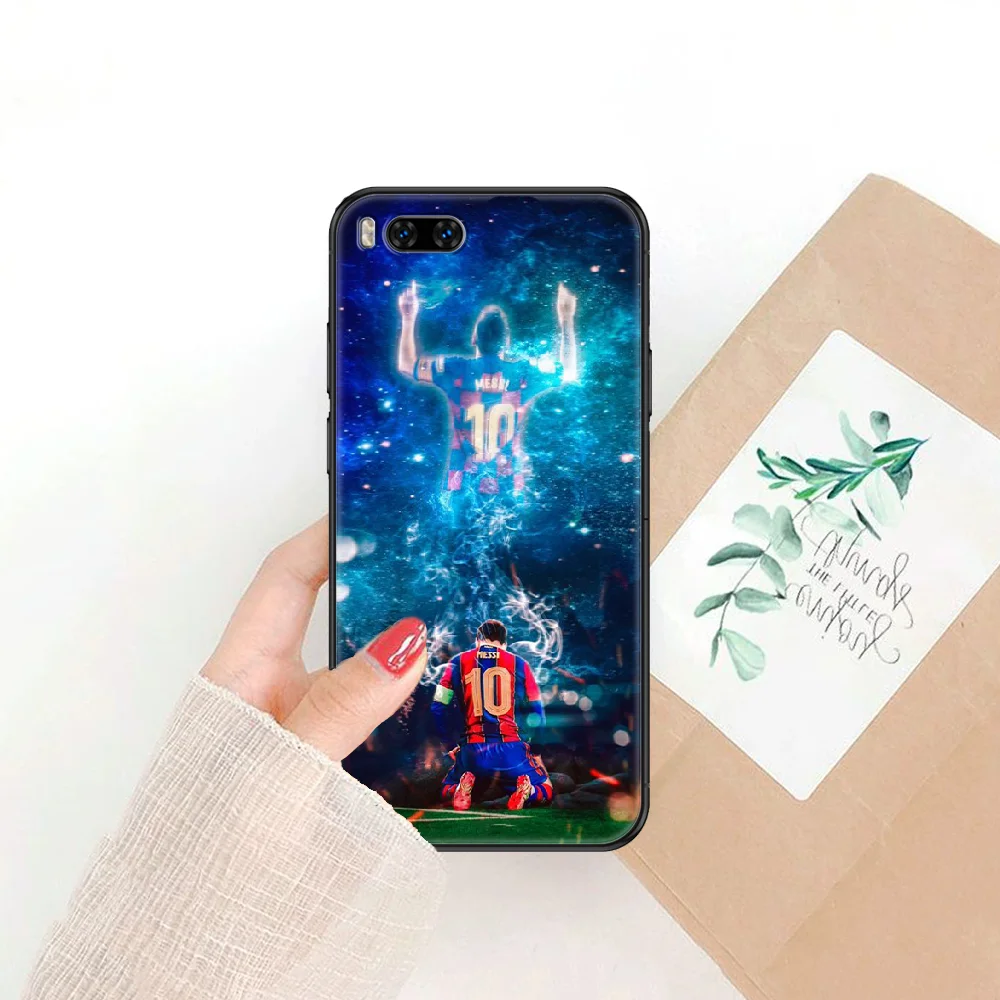 

Football Lionel Mess Phone case For Xiaomi Mi Max Note 3 A2 A3 8 9 9T 10 Lite Pro Ultra black painting hoesjes tpu shell 3D