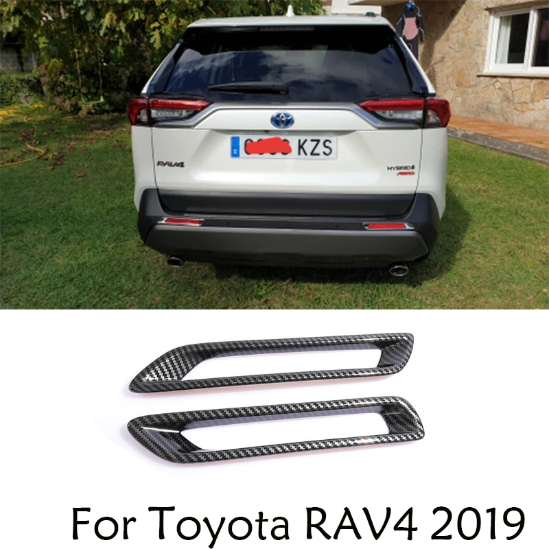 2 шт./лот для Toyota Rav4 2019 2020 ABS углеродное волокно задний отражатель противотуманная