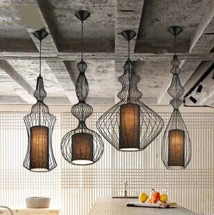 

Modern Home Decoration Black/white Dining Room Iron Pendant Lamp Bird Cage Coffee Shop Light Bar Lamp Free Shipping LED Bulbs AC