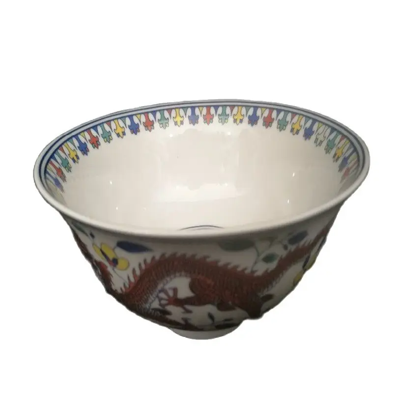 

Chinese Old Porcelain Pastel Blue And White Porcelain Bowl Dragon Phoenix Bowll