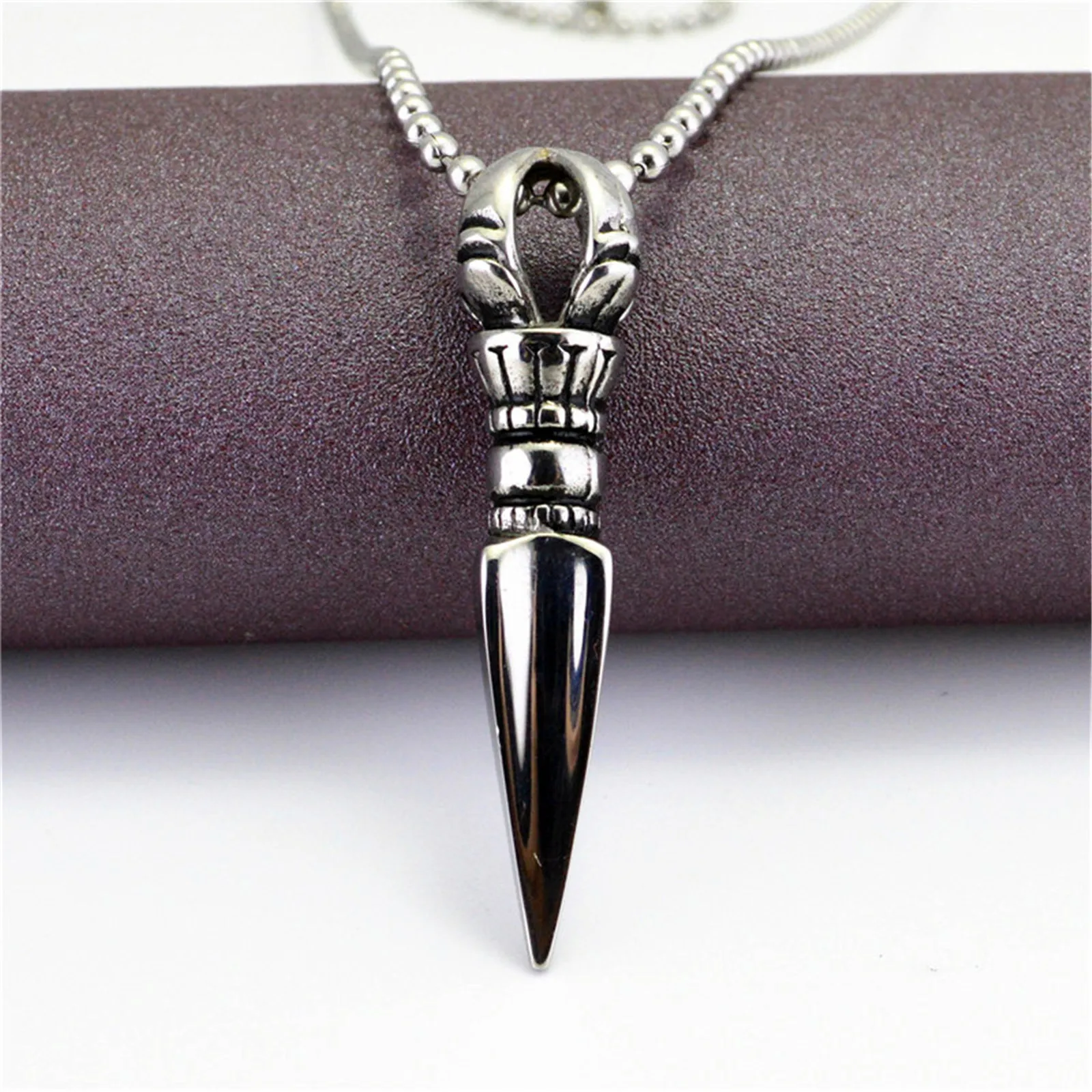 

Металлическая подвеска-палочка для мужчин, винтажная цепь из титана и нержавеющей стали в стиле ретро, хип-хоп, панк