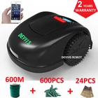 Газонокосилка DEVVIS E1600T с дистанционным управлением, 600 А  ч, литиевая, 600 м + колышек + 24 лезвия