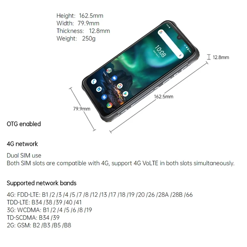UMIDIGI Зубр 6 ГБ/8 ГБ + 128 Гб NFC глобальная версия Android 11 IP68/IP69K Водонепроницаемый прочный телефон 48MP матрица Quad