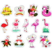 50pcspack pink flamingo stickers decorative stationery scrapbooking diy diary album stick lable suitcase stickers zll