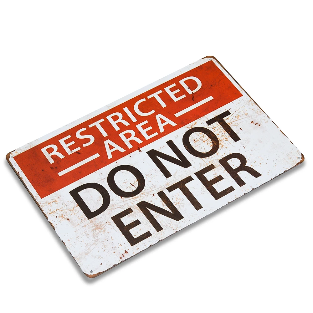 Запретная зона не входите Оловянная металлическая табличка Дом Кафе и Паб Бар