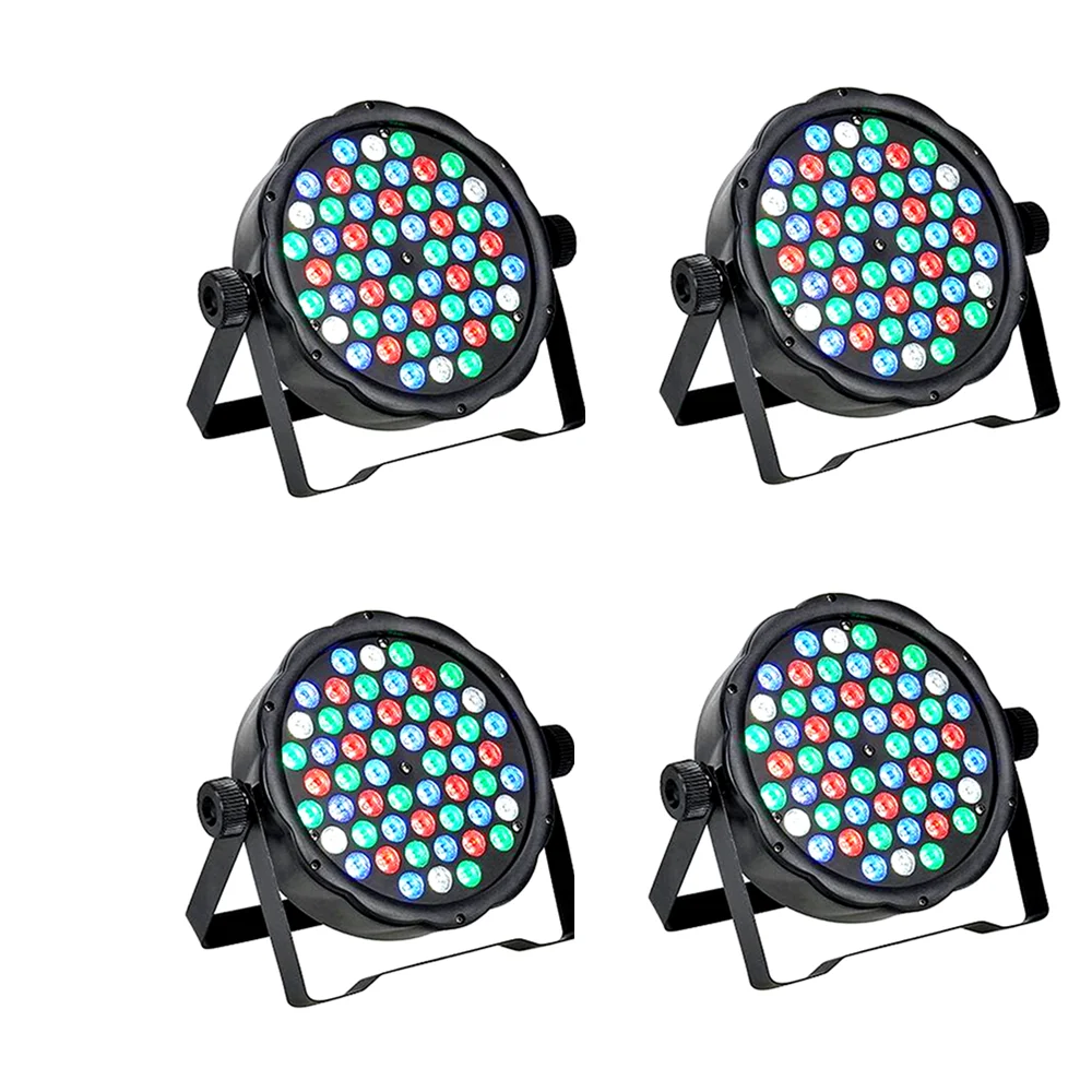 4 шт. 54X3W led par DJ Par LED RGBW Wash Disco Light DMX Controller Бесплатная доставка | Лампы и освещение