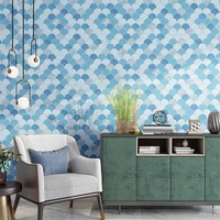 nordic modern non woven wallpaper 3d geometric blue mosaic fan shaped mural bedroom living room home decor papel de parede 3 d