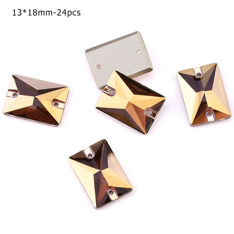 AG 13x18mm - 24pcs ЦЯО АААА Золотой Гематит пришивные стразы, стеклянные бусины, камни, стразы, аппликации для свадебного платья, одежда для рукоделия, швейные кристаллы - Цвет: AG 13x18mm - 24pcs