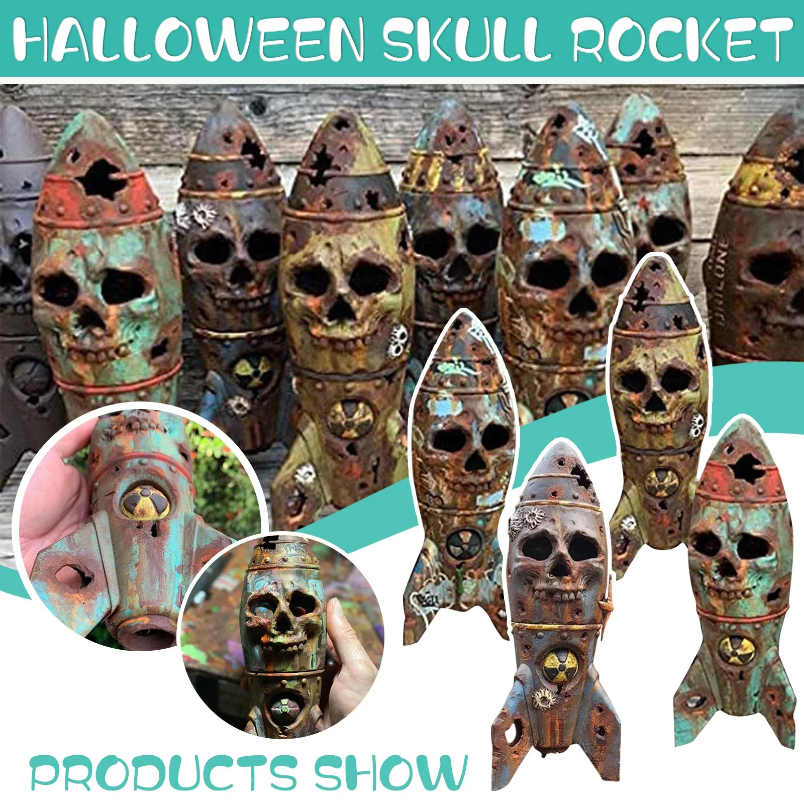 1 шт Череп бомба смола орнамент маленький ядерный боеголовок декор для двора сада