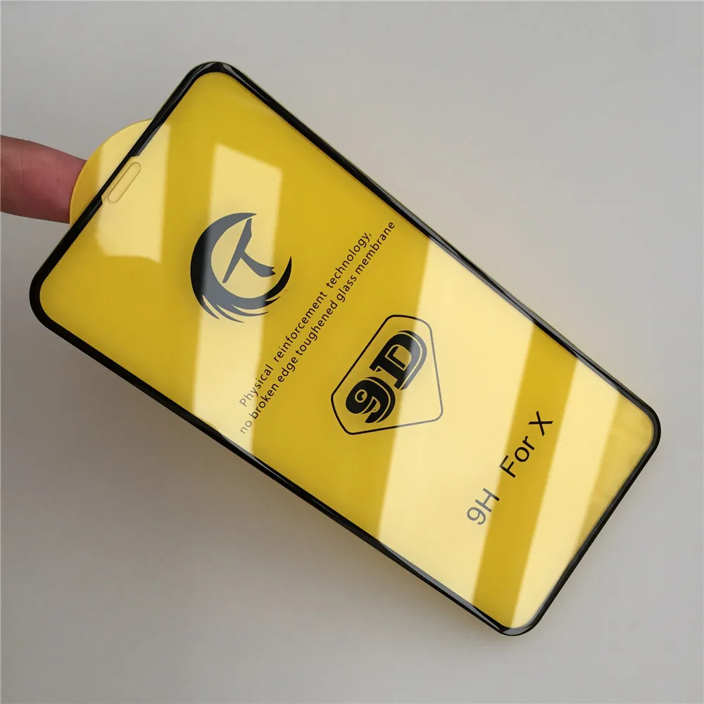SZYSGSD для iPhone XS Max XR 9D 9H закаленное стекло 10 шт. в партии для iPhone 6 6s 7 8 Plus защита экрана 9D защита переднего стекла