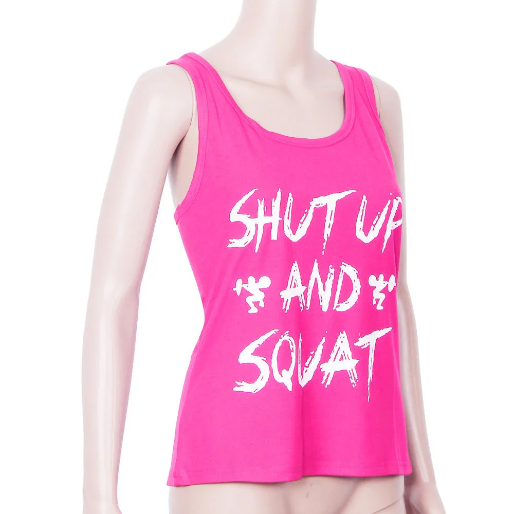 Лето 2019 женские майки без рукавов с буквенным принтом круглый вырез свободная