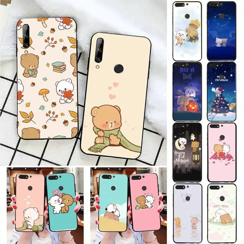 

Milk Mocha bear Phone Case For Huawei Honor 7A 7C 8 8x 9 10 20lite Fundas Coque for Honor 10i 20i Capa