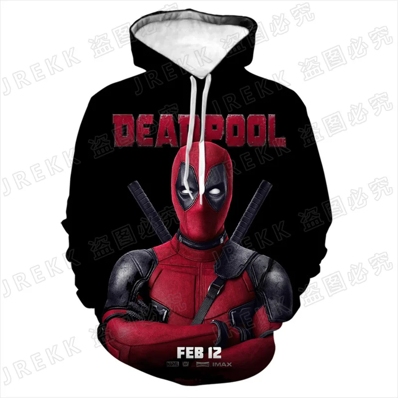 Повседневные детские толстовки комиксов Marvel Дэдпул новая модная мужская одежда