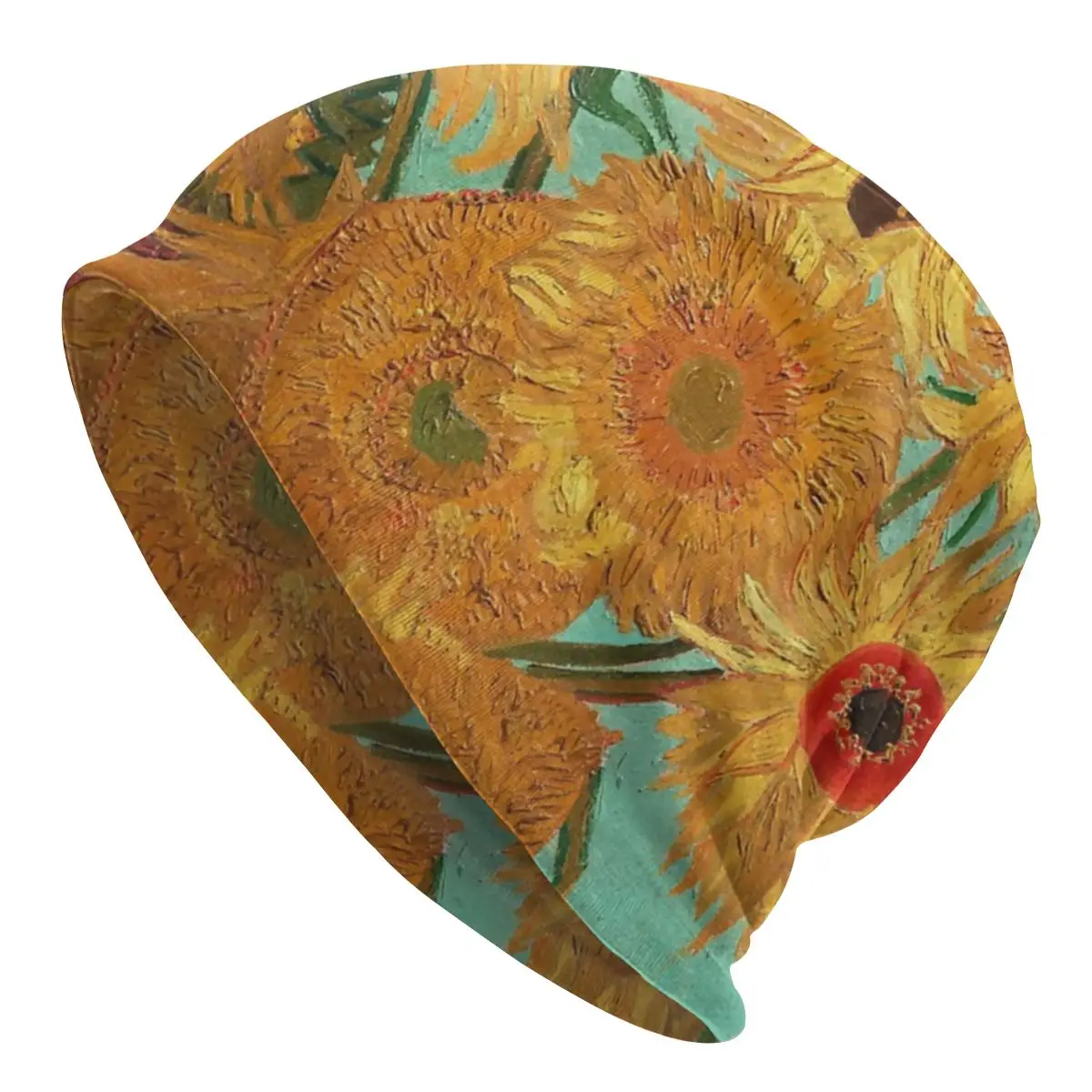 

Шляпа с подсолнухами Винсента Ван Гога, вязаная шапка, повседневные осенне-зимние лыжные шапочки, облегающие шапки, шапка для взрослых, тепл...