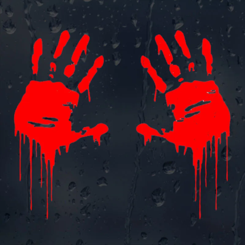 

15 x 7.5cm Zombie Bloody Hands Print Interesting Waterproof PVC Car Sticker for Motorcycle Window Decals