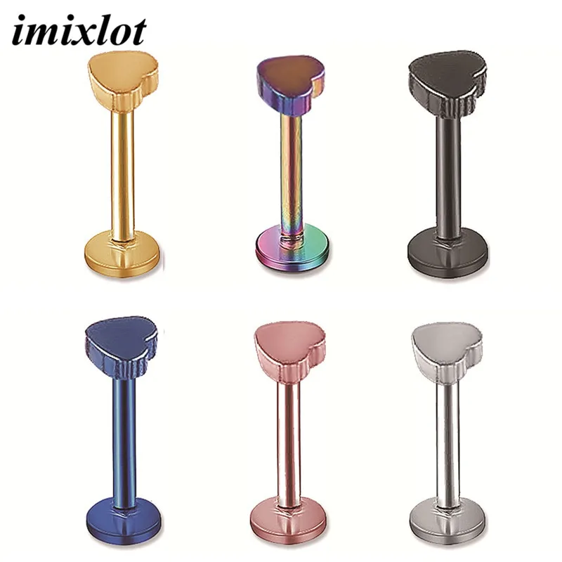 1 шт. стальной цветной пирсинг бровей для губ узор в виде сердца хряща ушной