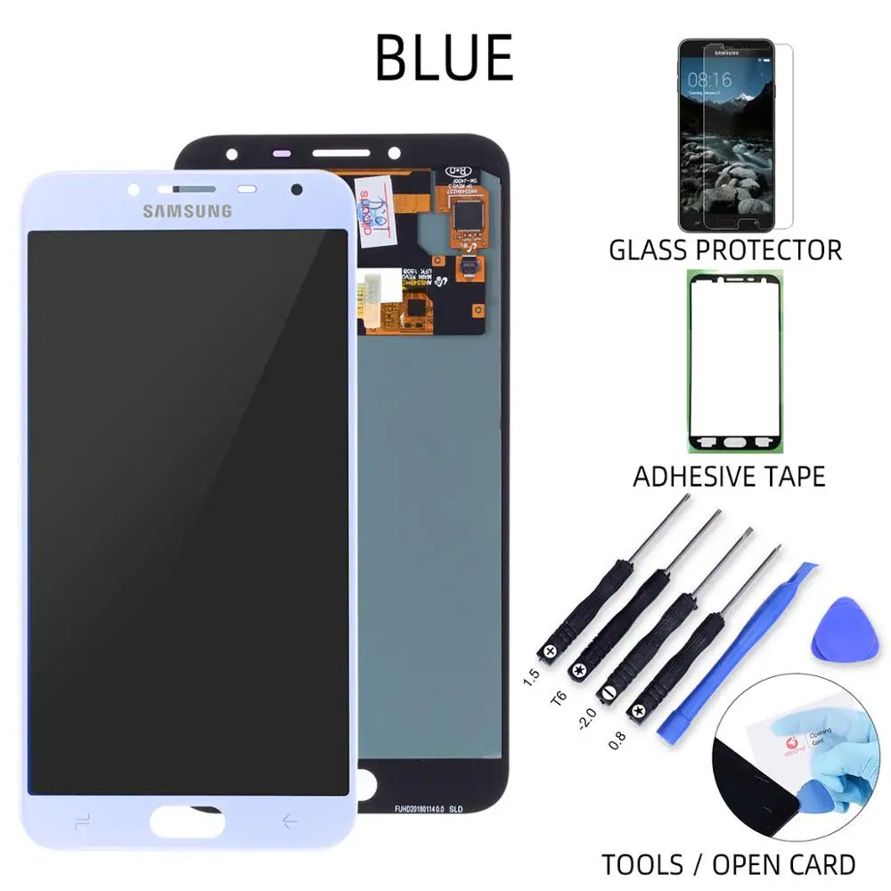 AMOLED ЖК-дисплей для samsung Galaxy J4 ЖК-дисплей сенсорный экран дигитайзер для samsung J4 дисплей J4 J400 J400F/DS J400G - Цвет: Blue