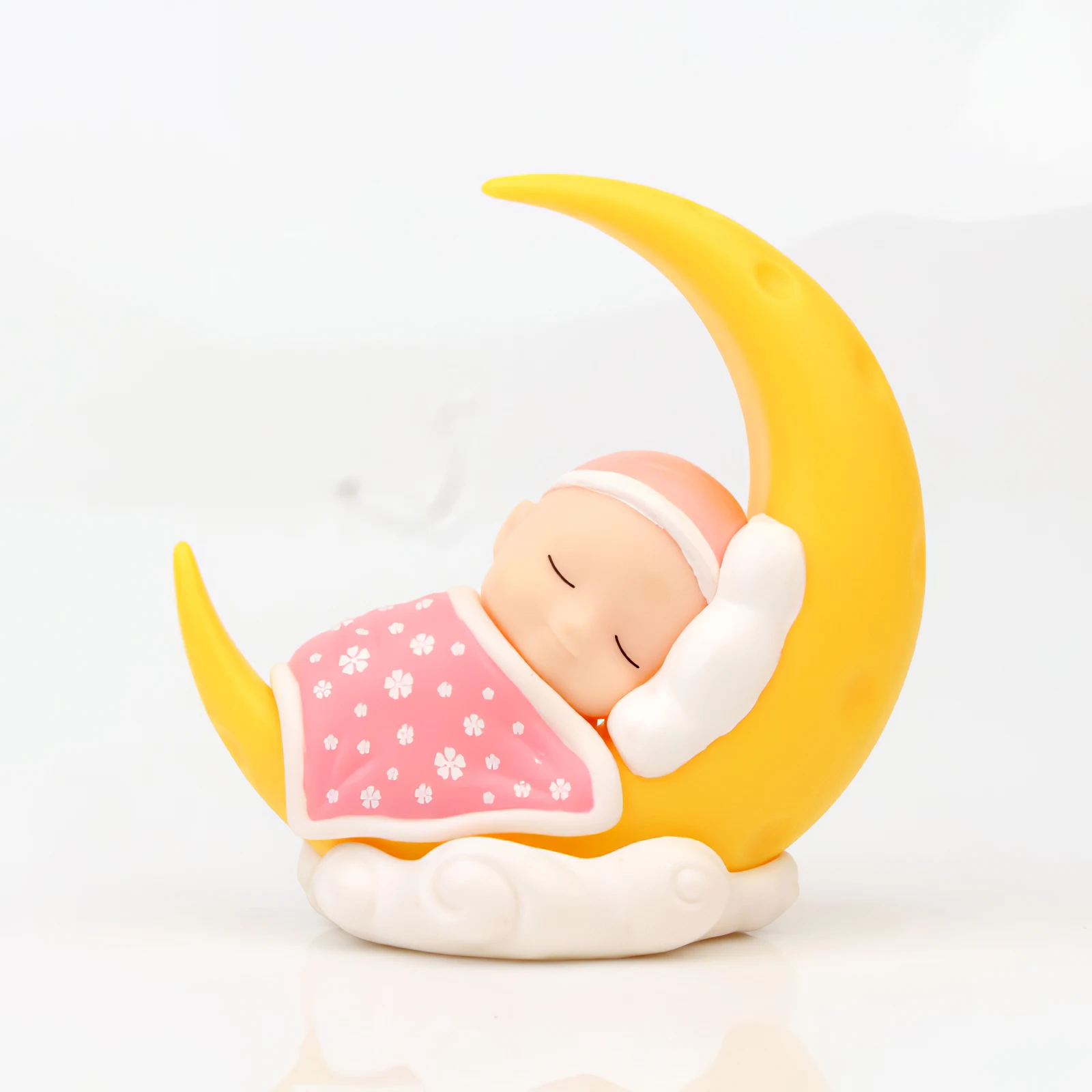 

Sleeping Baby Ornament Cute Colorful Moon Decoration Resin Cake Baby Topper Figure Statue Washable Baby Doll Cozy Decoration