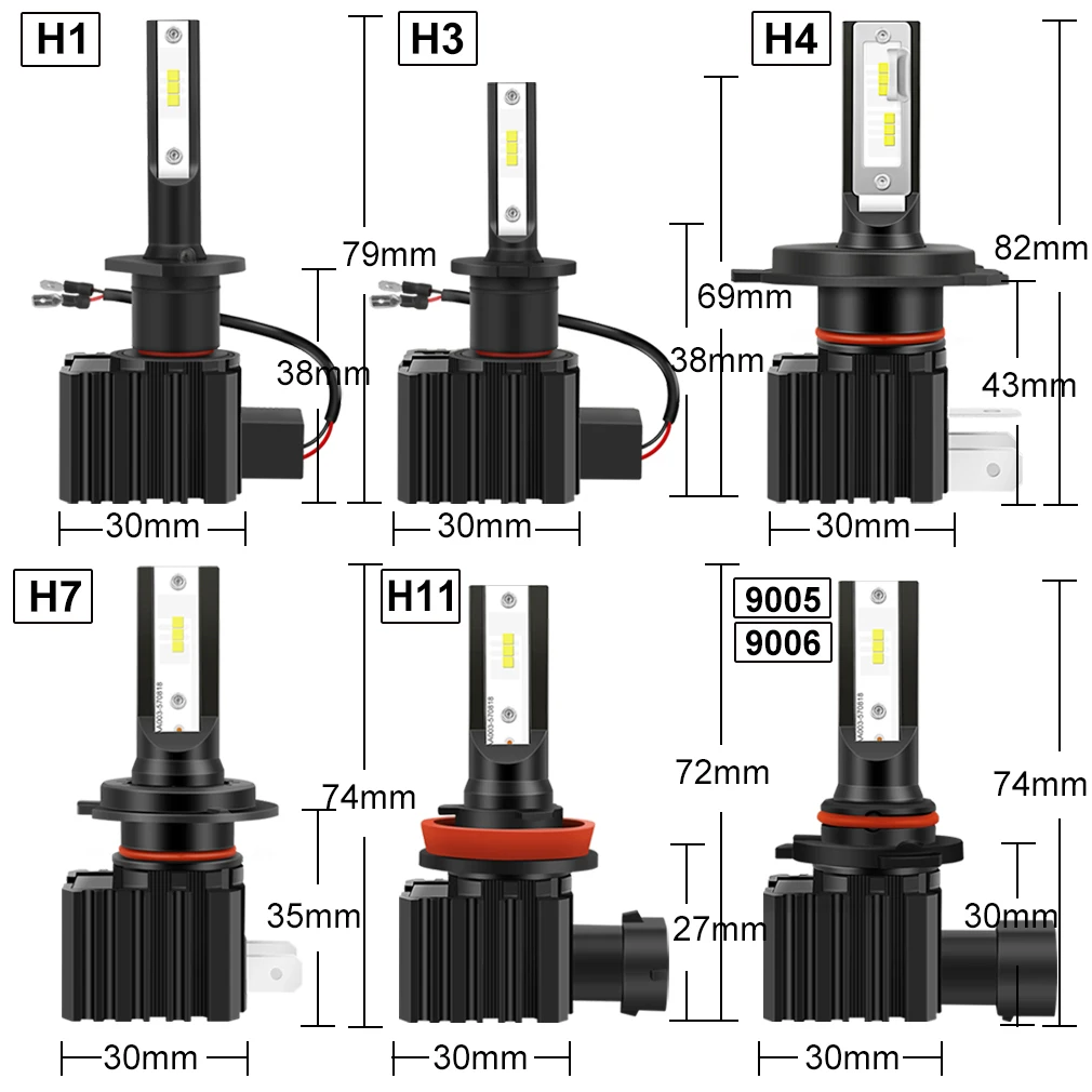 

Mini H1 H4 H7 H11 LED Car Headlights Bulbs HB3 9005 HB4 9006 LED H3 H8 Fog Lamp 6000K Motorcyle Lamps H4 LED Light ZES Chip
