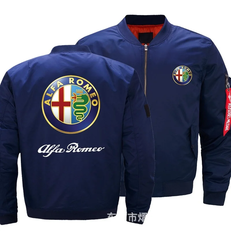 Куртка-бомбер Alfa Romeo Мужская утепленная куртка на молнии повседневная верхняя