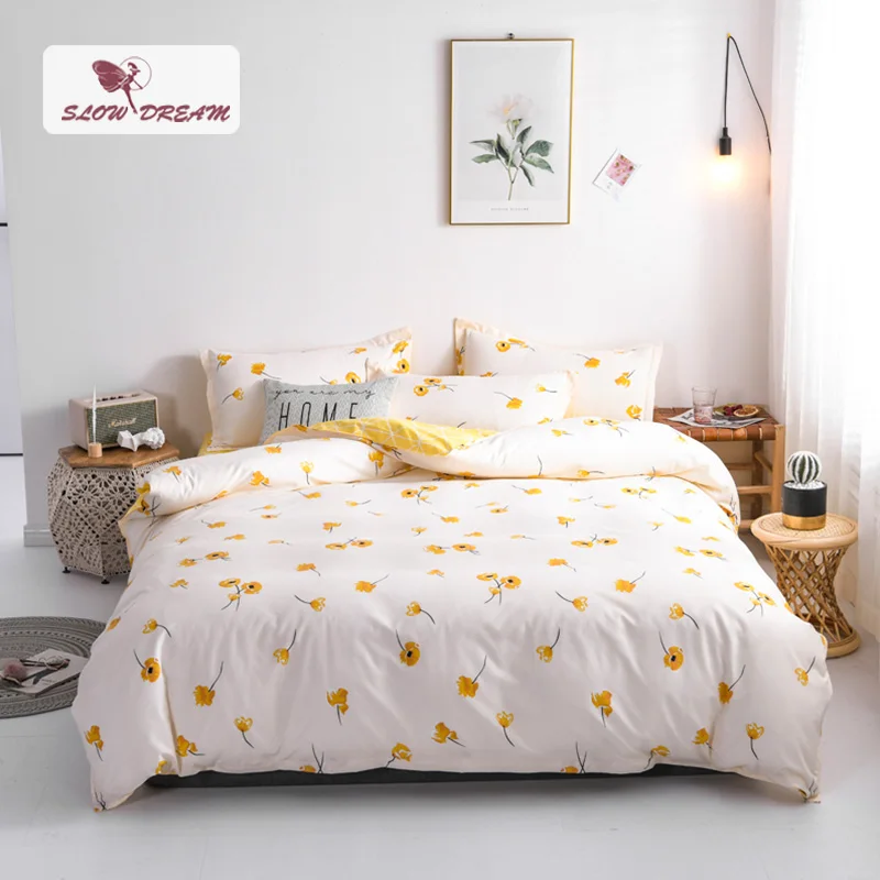 Модный цветочный комплект постельных принадлежностей пододеяльник одеяло в