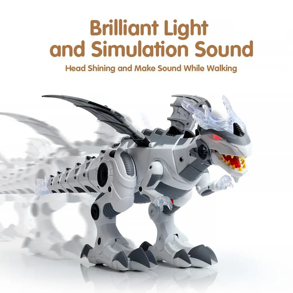 

Electronic Mechanical Spray Dinosaur Model with Light Music Educational Puzzle Toy Gift