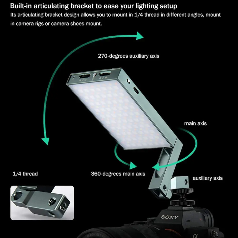 Godox M1 RGB LED Full Color Video  Lamp light  13W 2500~8500K Color Temperature Brightness Adjustable and  40 Lighting Effects