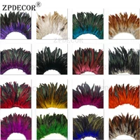 wholesale straight dyed rooster schlappen feathers strung 15 20 cm 1 yard per lot
