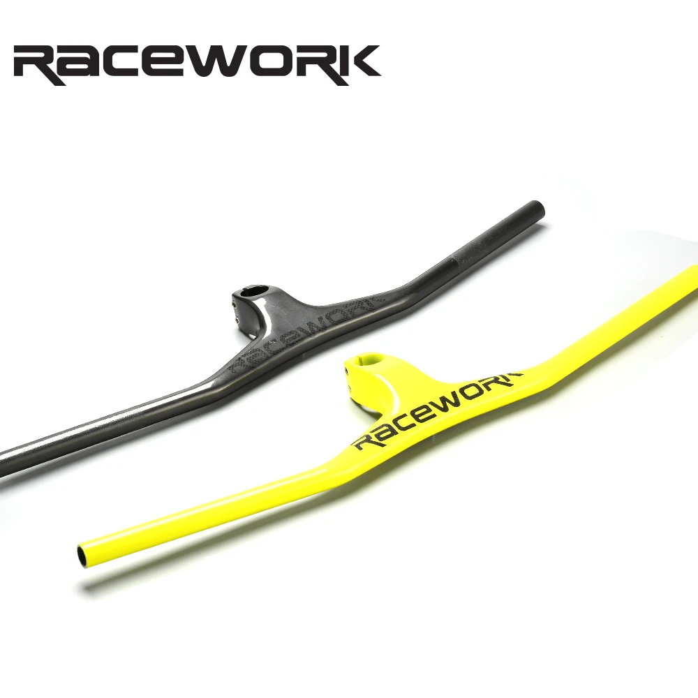 RACEWORK углеродный руль для горного велосипеда-17 градусов Интегрированный руль со стволом 3 к черный матовый углеродный руль MTB