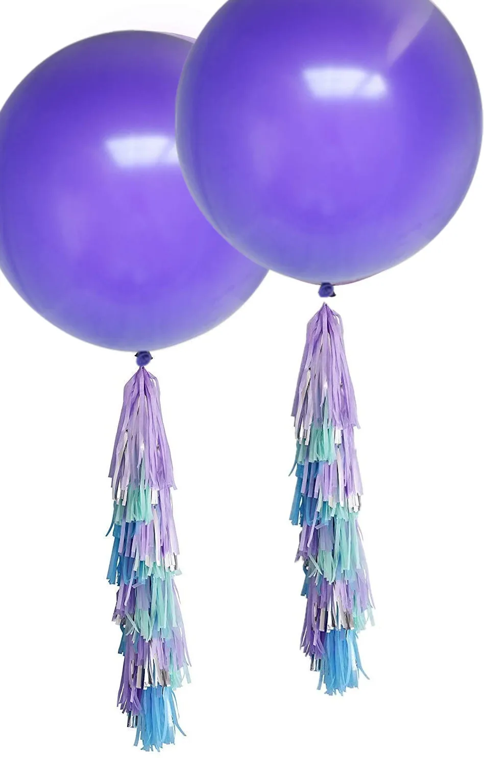 36inch Giant Purple Helium Balloons Balls with tassel garland Cartoon Mermaid Party Decor Supplies Princess baby shower Event | Дом и сад