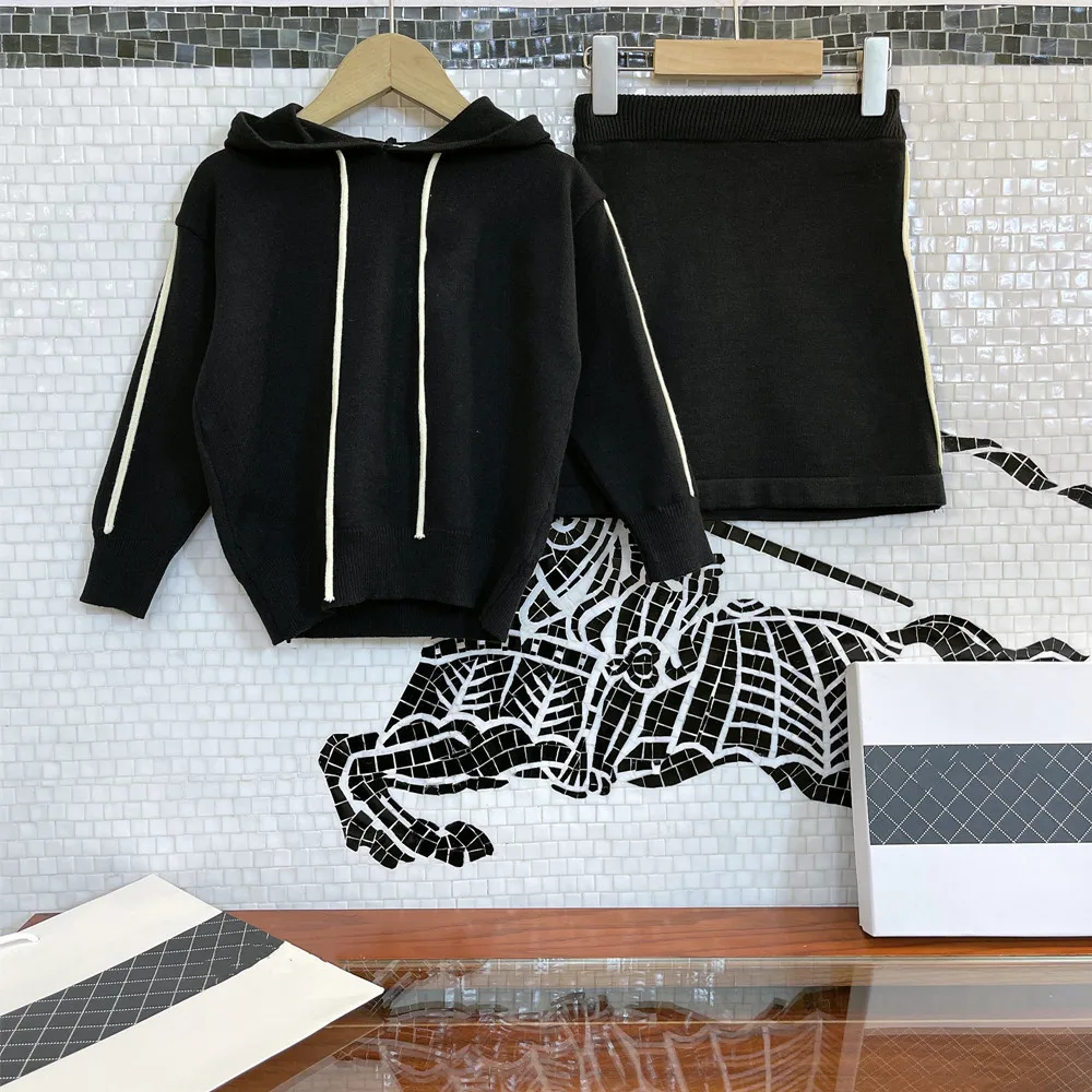 

Designer Kids Clothes Baby Girls Sets Spring And Autumn Clothing Children Casual Hoodies Knitting Coat Sweater+Skirt 2Pcs Outfit