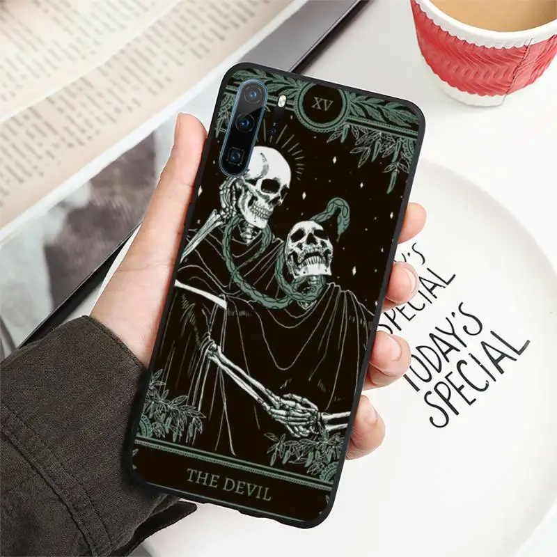 

Tarot Constellation Skeleton Phone Case For Huawei P40 P20 P30 lite Pro P Smart 2019 Mate 40 20 10 Lite Pro Nova 5t