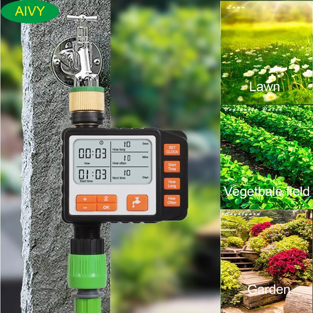 Таймер полива AIVY программируемый садовый кран с ЖК экраном для