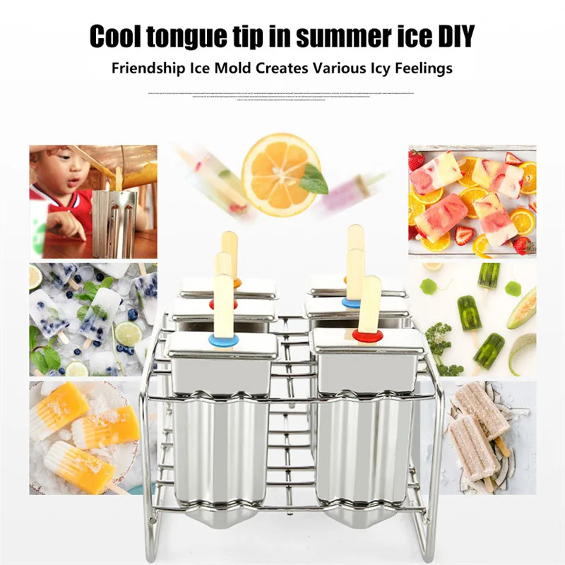 6 шт. форма для мороженого из нержавеющей стали| |