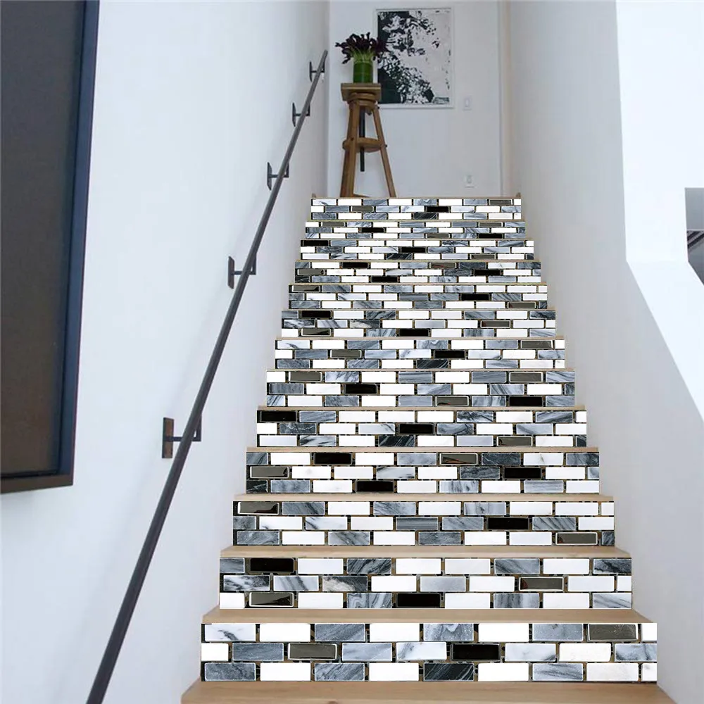 Сплайсинга кирпича цвет дерево зерна лестницы крышка домашнее украшение