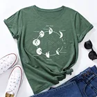 Футболка женская хлопковая с принтом Луны и астронавта, топ с круглым вырезом и коротким рукавом, графическая рубашка, одежда для женщин на лето