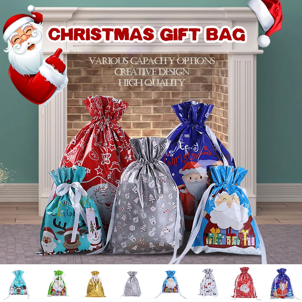 

Christmas Christmas Drawstring Gift Bags Party Present Wrap Candy Storage Bag