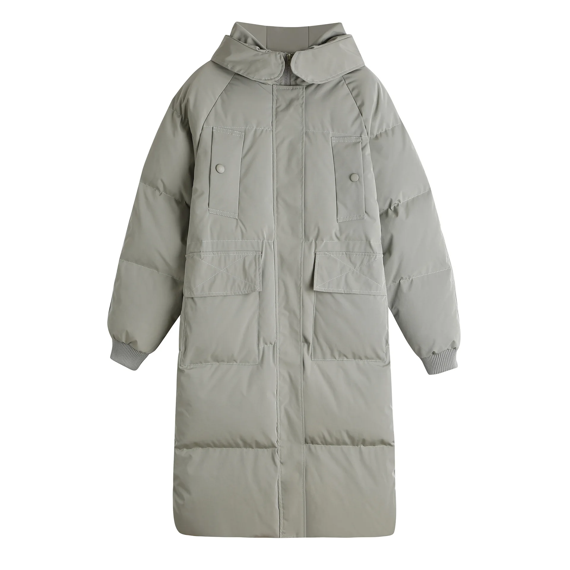 

cotton-padded thickening jacket female winter 2020 warm long over-the-knee cotton-padded jacket hooded jacket # 3829