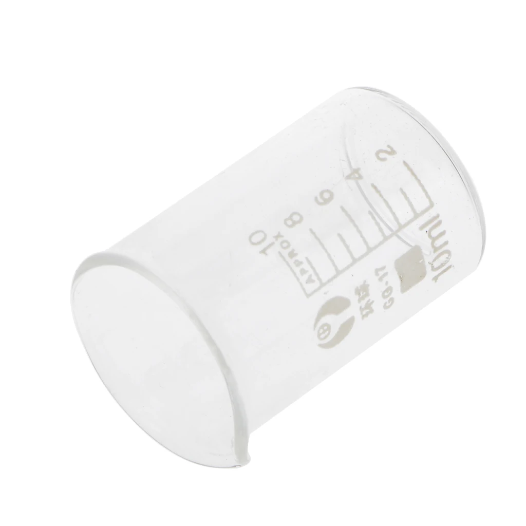 

Graduated Volumetric Beaker 10ml, Transparent Kitchen Laboratory Container Measuring Cup-Glass