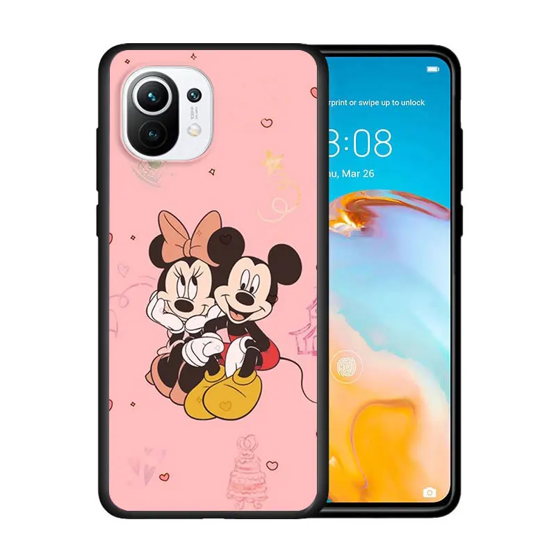 

Pink Minnie Cartoon Cute for Xiaomi Mi 11 10T Note 10 Ultra 5G 9 9T SE 8 A3 A2 A1 6X Pro Play F1 Lite 5G Black Phone Case