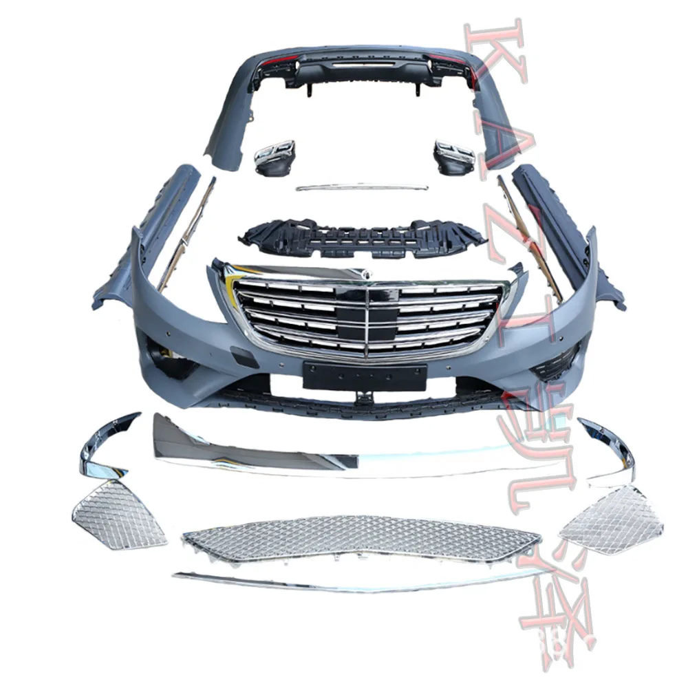 

Подходит для Mercedes 14-18 Benz S-class W222 Refits S65 Amg Big Paage, передние и задние планки, средняя сетка, боковая юбка